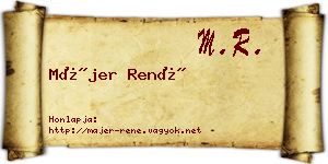 Májer René névjegykártya